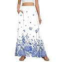 Womens Maxi Skirt Long Flowy Summer A-Line High Waist Skirts