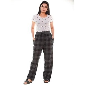 womens multicolor cotton checkered pyjama  checks pajama for women with elastic amp drawstring plus size s to 8xl