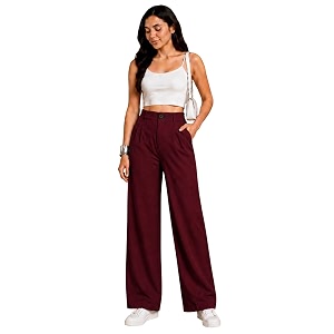 Womens NS Lycra Korean High Waist Straight