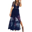 Womens Off Shoulder Lace Wedding Dress Boho Bridesmaid Party Maternity Photoshoot Maxi Dresses