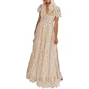 Womens Off Shoulder Lace Wedding Dress Boho Bridesmaid Party Maternity Photoshoot Maxi Dresses