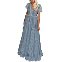 Womens Off Shoulder Lace Wedding Dress Boho Bridesmaid Party Maternity Photoshoot Maxi Dresses