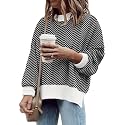 Womens Oversized Sweaters Fall 2026 Fashion Clothes Colorblock Knit Tops