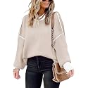 Womens Oversized Sweaters Fall 2026 Fashion Clothes Colorblock Knit Tops