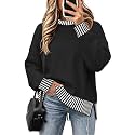 Womens Oversized Sweaters Fall 2026 Fashion Clothes Colorblock Knit Tops