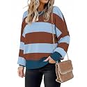 Womens Oversized Sweaters Fall 2026 Fashion Clothes Colorblock Knit Tops