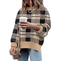 Womens Oversized Sweaters Fall 2026 Fashion Clothes Colorblock Knit Tops