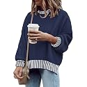 Womens Oversized Sweaters Fall 2026 Fashion Clothes Colorblock Knit Tops
