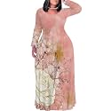 Womens Plus Size Maxi Dress Long Sleeve