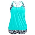 Womens Plus Size Tankini Swimsuit Two Piece Tummy Control Bathing Suit