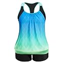 Womens Plus Size Tankini Swimsuit Two Piece Tummy Control Bathing Suit