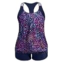 Womens Plus Size Tankini Swimsuit Two Piece Tummy Control Bathing Suit