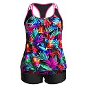 Womens Plus Size Tankini Swimsuit Two Piece Tummy Control Bathing Suit