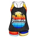 Womens Plus Size Tankini Swimsuit Two Piece Tummy Control Bathing Suit