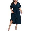SHESTARR Womens Plus Size Wrap V Neck