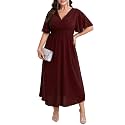 SHESTARR Womens Plus Size Wrap V Neck