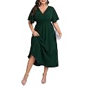 SHESTARR Womens Plus Size Wrap V Neck
