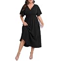 SHESTARR Womens Plus Size Wrap V Neck