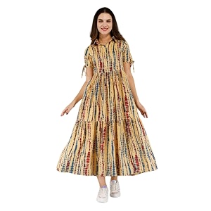 Womens Rayon Fabric Printed Long Anarkali Maternity