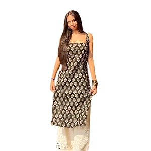 Womens Rayon Sleeveless Kurti Lightweight Ethnic Tunic