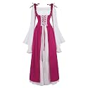 Womens Renaissance Dress Costume with Bell Sleeves and Lace Up Front