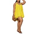 Womens Sexy Summer Dresses Halter Neck Plus Size Long Maxi Dress Casual Floral Beach Sun Dresses with Pockets
