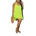 Womens Sexy Summer Dresses Halter Neck Plus Size Long Maxi Dress Casual Floral Beach Sun Dresses with Pockets