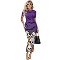 Womens Short Sleeve Jamaican Flag Midi Bodycon Dress