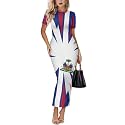 Womens Short Sleeve Jamaican Flag Midi Bodycon Dress