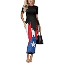Womens Short Sleeve Jamaican Flag Midi Bodycon Dress