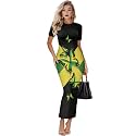 Womens Short Sleeve Jamaican Flag Midi Bodycon Dress