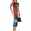 Womens Short Sleeve Jamaican Flag Midi Bodycon Dress