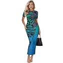 Womens Short Sleeve Jamaican Flag Midi Bodycon Dress