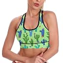 Womens Sports Tank Tops Yoga Racerback Bra, Casual Fitness Crop Tank High Support Padded Workout Running Bra