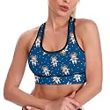 Womens Sports Tank Tops Yoga Racerback Bra, Casual Fitness Crop Tank High Support Padded Workout Running Bra