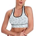 Womens Sports Tank Tops Yoga Racerback Bra, Casual Fitness Crop Tank High Support Padded Workout Running Bra