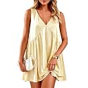 Womens Summer Babydoll Mini Dress Casual Swing