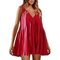 Womens Summer Babydoll Mini Dress Casual Swing