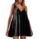 Womens Summer Babydoll Mini Dress Casual Swing