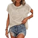 Womens Summer Crochet Tops Hollow Out Cap Sleeve Cover Up Tank Top Pullover Sweater Vest Beach Vacation Clothes