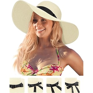 womens sun straw hat wide brim upf 50 summer hat