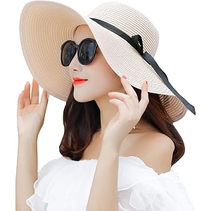 womens sun straw hat wide brim upf 50 summer hat