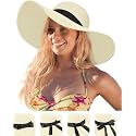 Womens Sun Straw Hat Wide Brim UPF 50 Summer Hat