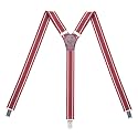 Womens Suspenders – Y Back Style – 1" Width - Comfortably Adjustable Elastic Straps and Metal Clips
