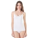 Womens Tank Top Camisoles with Premium Cotton Italian Design - Trimmed with Flower Lace on Neckline