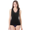 Womens Tank Top Camisoles with Premium Cotton Italian Design - Trimmed with Flower Lace on Neckline