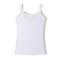 Womens Tank Top Camisoles with Premium Cotton Italian Design - Trimmed with Flower Lace on Neckline
