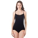 Womens Tank Top Camisoles with Premium Cotton Italian Design - Trimmed with Flower Lace on Neckline