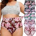 Womens Underwear Plus Size XL-5XL Briefs Panties Rose Floral 5-Pack