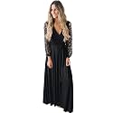 Womens Vintage Floral Lace Long Sleeve Faux